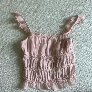 Steve Madden pinkish brown ruffle crop top